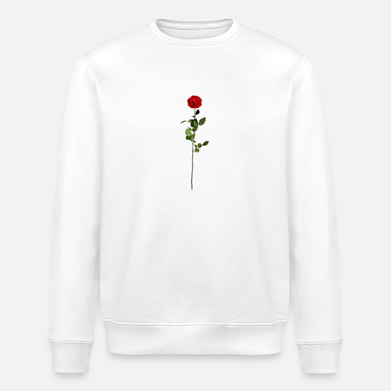 Rote Rose - Stanley/Stella Unisex Bio-Sweatshirt ROLLER - Weiß