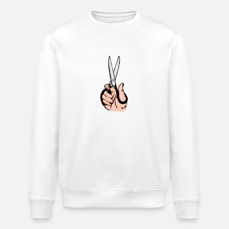 scissors - Stanley/Stella ROLLER Unisex Organic Sweatshirt - white