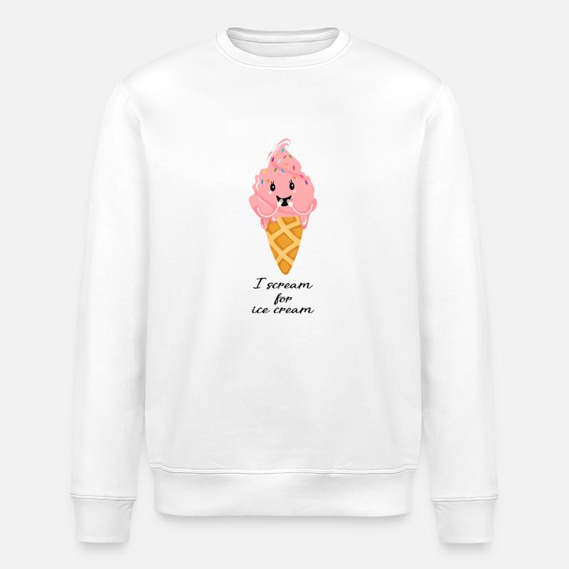 Scream for Ice Cream - Stanley/Stella Unisex Bio-Sweatshirt ROLLER - Weiß