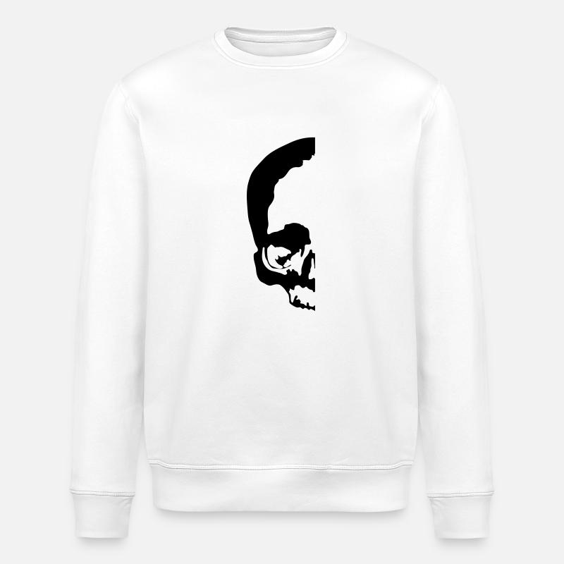 halber totenkopf / half skull - Stanley/Stella Unisex Bio-Sweatshirt ROLLER - Weiß