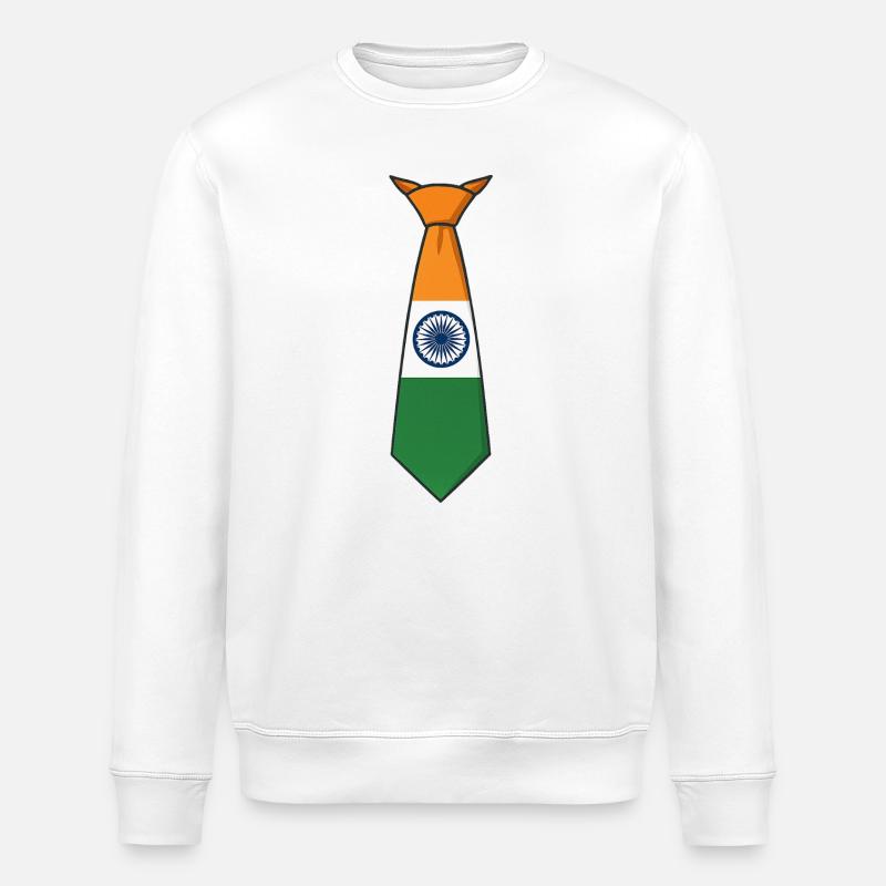 Cravate de l’Inde – Drapeau - Sweat bio ROLLER Stanley/Stella Unisexe - blanc