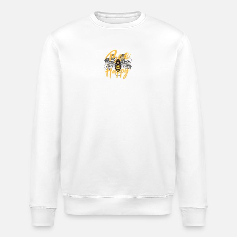 Bienenglückliche Illustration - Stanley/Stella Unisex Bio-Sweatshirt ROLLER - Weiß