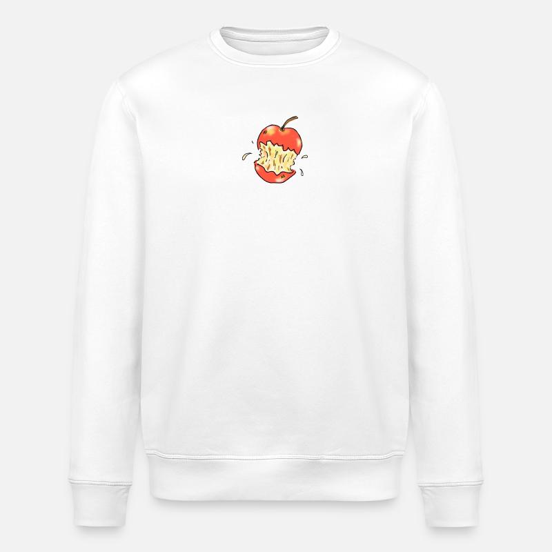 Roter Apfel angebissen Illustration - Stanley/Stella Unisex Bio-Sweatshirt ROLLER - Weiß