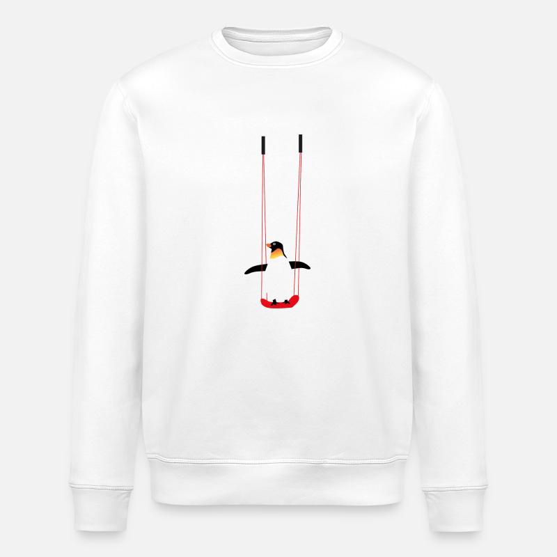 Penguin sur la balançoire - Sweat bio ROLLER Stanley/Stella Unisexe - blanc