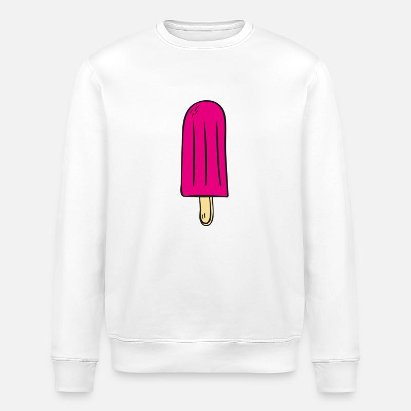 Pinkes Eis am Stiel - Stanley/Stella Unisex Bio-Sweatshirt ROLLER - Weiß
