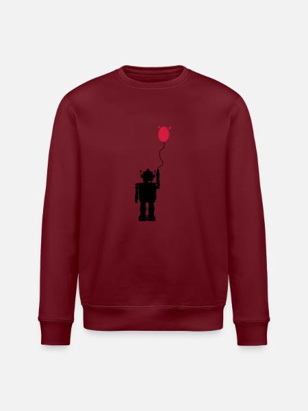 Roboterluftballon Hinten - Stanley/Stella Unisex Bio-Sweatshirt ROLLER - Weiß