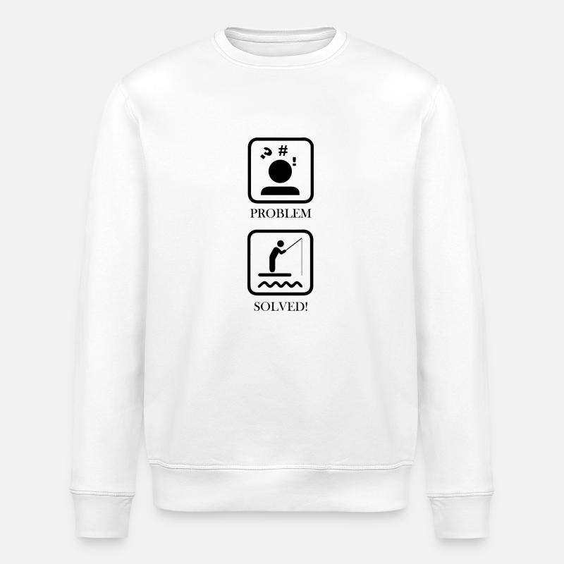 Angler Spruch Fischen Fischer Geschenksidee - Stanley/Stella Unisex Bio-Sweatshirt ROLLER - Weiß