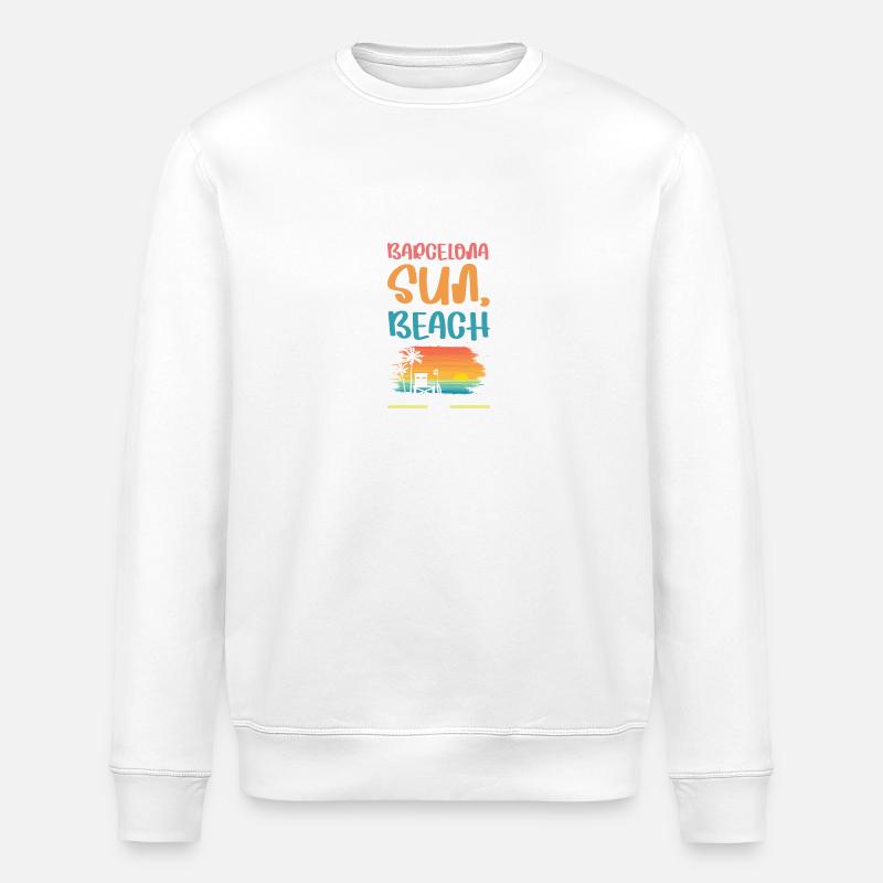 Ambiance de vacances à Barcelone - Sweat bio ROLLER Stanley/Stella Unisexe - blanc