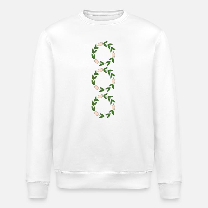 Blumenkranz aus rosa Tulpen - Stanley/Stella Unisex Bio-Sweatshirt ROLLER - Weiß