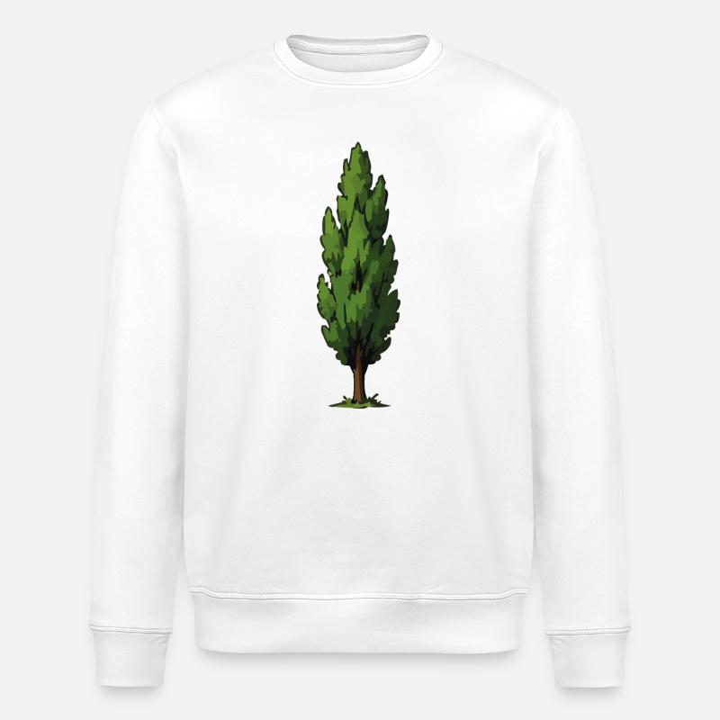 Stylized Green Tree Shape - Stanley/Stella ROLLER Unisex Organic Sweatshirt - white