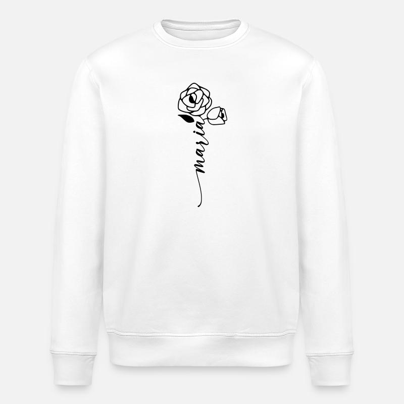 Maria Nom Prénom Nom Fleur - Sweat bio ROLLER Stanley/Stella Unisexe - blanc