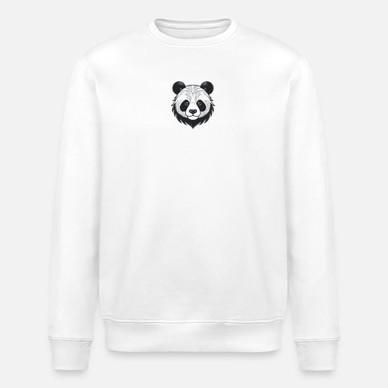 Panda illustration with playful expression - Stanley/Stella ROLLER Unisex Organic Sweatshirt - white