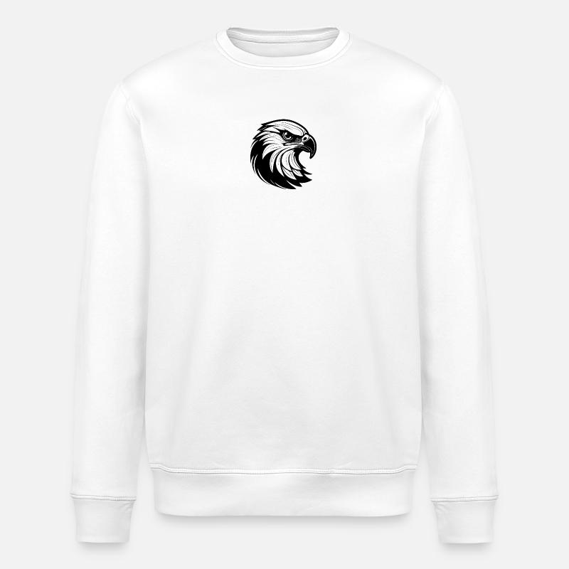 Stylish eagle line graphics - Stanley/Stella ROLLER Unisex Organic Sweatshirt - white