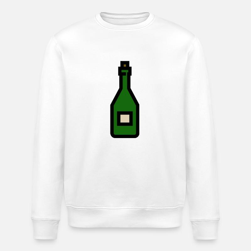 Wine bottle, bottle - Stanley/Stella ROLLER Unisex Organic Sweatshirt - white