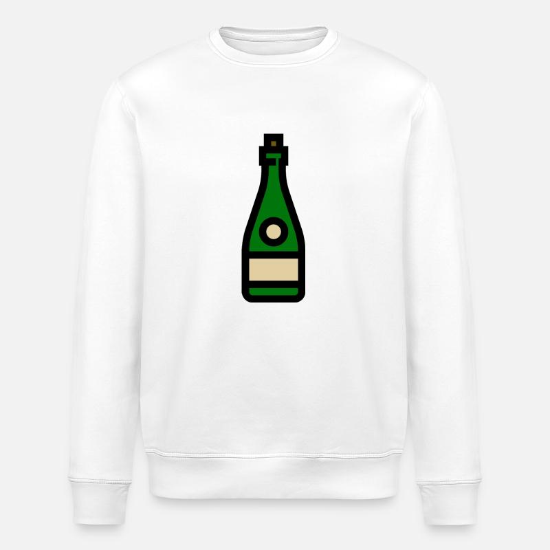 Champangnerglas, Sekt, Sektglas - Stanley/Stella Unisex Bio-Sweatshirt ROLLER - Weiß