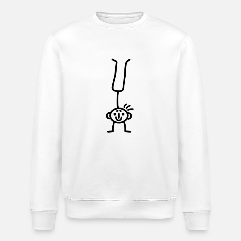 Strichmännchen Handstand - Stanley/Stella Unisex Bio-Sweatshirt ROLLER - Weiß