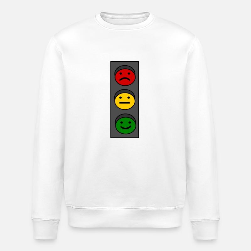 Traffic light emoticons - Stanley/Stella ROLLER Unisex Organic Sweatshirt - white