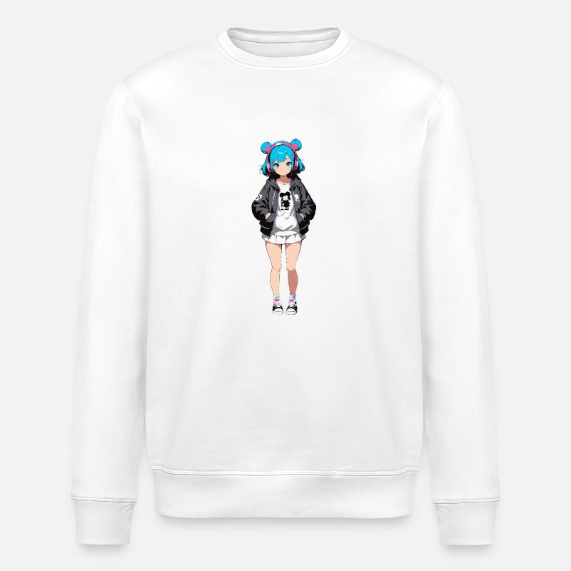 Streetart Mädchen 23238 - Stanley/Stella Unisex Bio-Sweatshirt ROLLER - Weiß