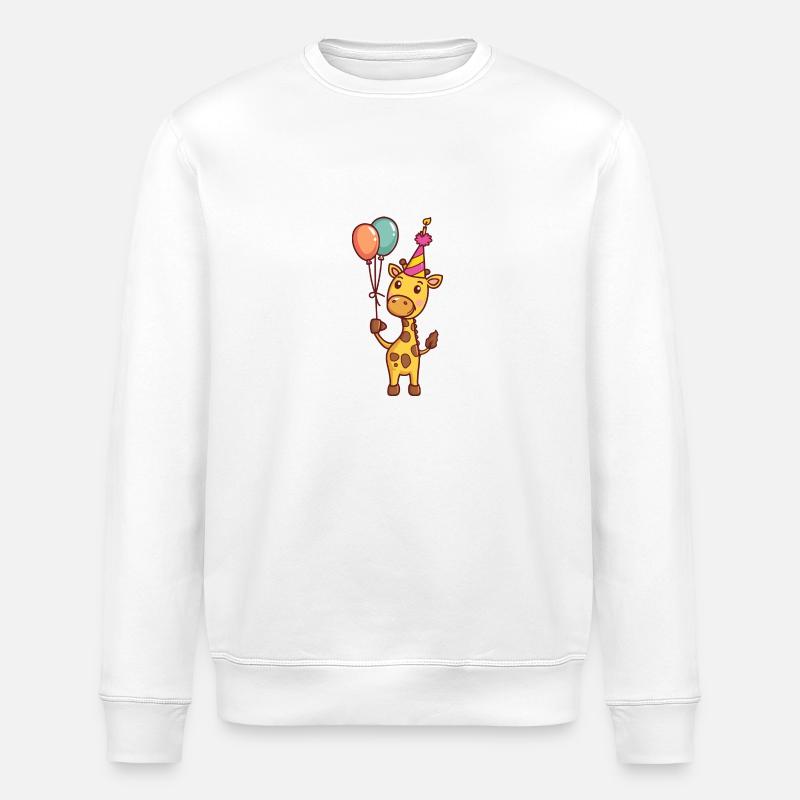 Girafe Anniversaire Bébé - Sweat bio ROLLER Stanley/Stella Unisexe - blanc