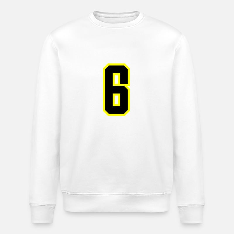 6 Zahl Trikot - Stanley/Stella Unisex Bio-Sweatshirt ROLLER - Weiß