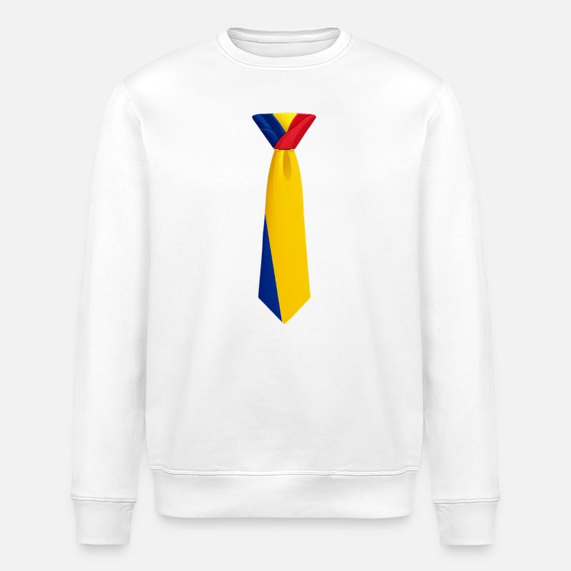 Cravate roumanie – Conception du drapeau - Sweat bio ROLLER Stanley/Stella Unisexe - blanc