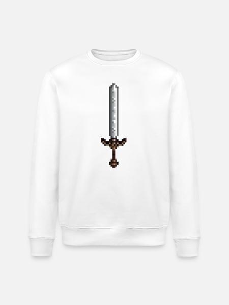 Schwert-Pixelkunst im Retro-Stil 8-Bit-Stil - Stanley/Stella Unisex Bio-Sweatshirt ROLLER - Weiß