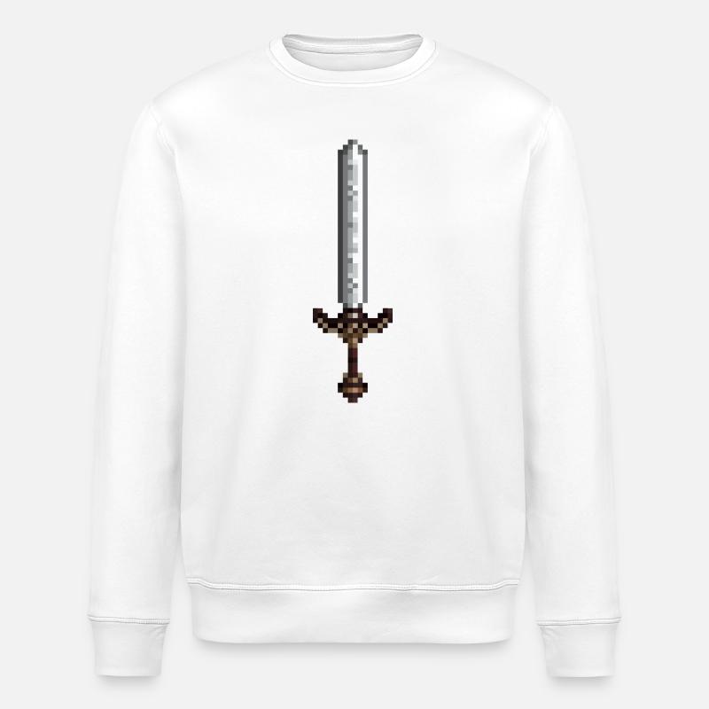 Schwert-Pixelkunst im Retro-Stil 8-Bit-Stil - Stanley/Stella Unisex Bio-Sweatshirt ROLLER - Weiß