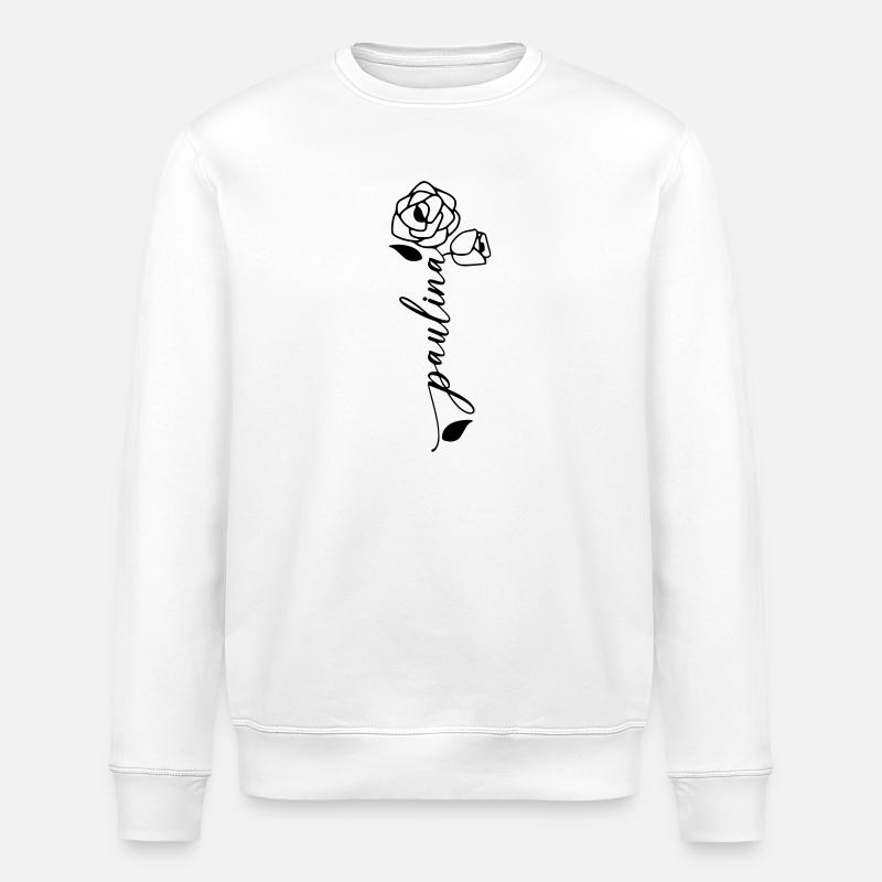 Paulina Nom Prénom Nom Fleur - Sweat bio ROLLER Stanley/Stella Unisexe - blanc
