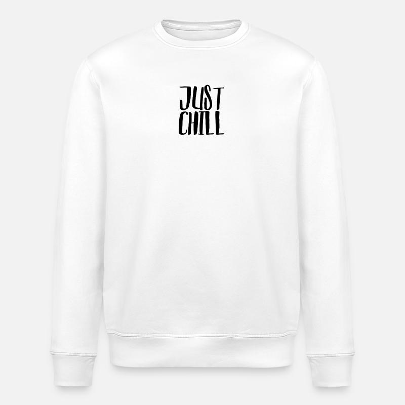 JUST CHILL "Entspann dich!" Design - Stanley/Stella Unisex Bio-Sweatshirt ROLLER - Weiß