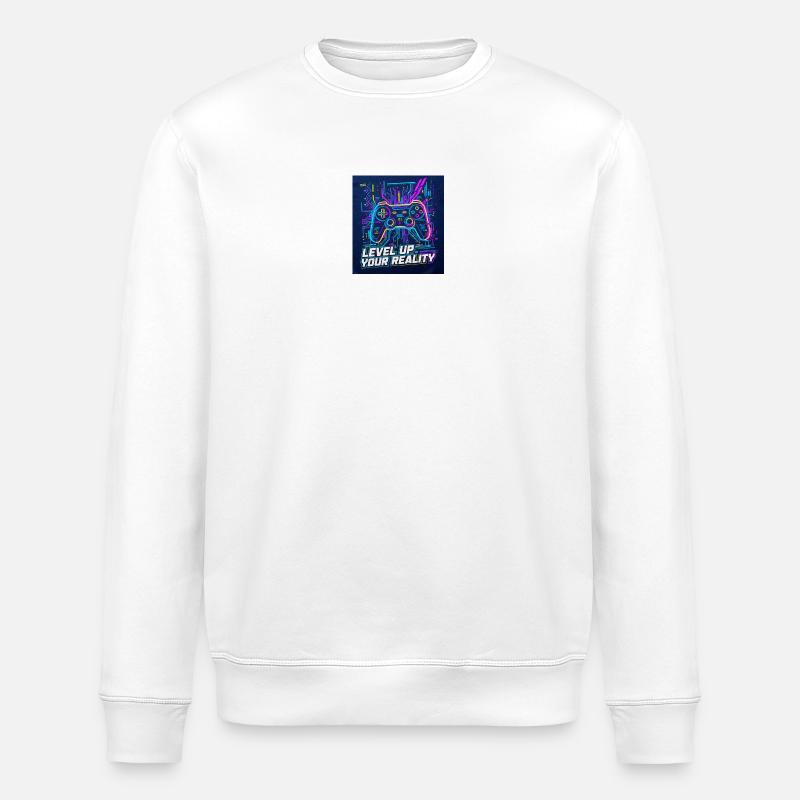 Level Up Your Reality Neon Controller - Stanley/Stella Unisex Bio-Sweatshirt ROLLER - Weiß