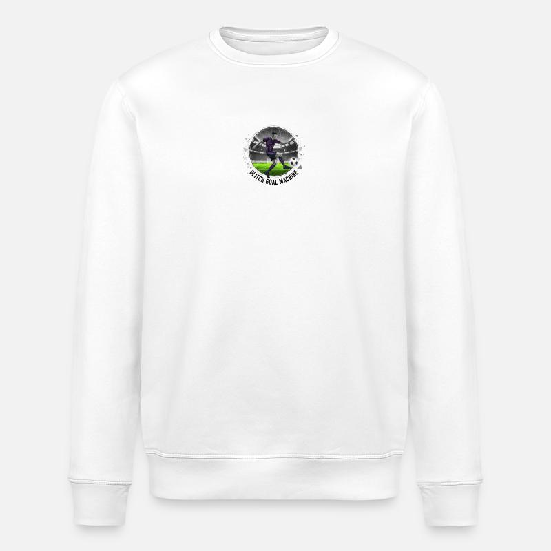Glitch Goal Machine - Stanley/Stella ROLLER Unisex Organic Sweatshirt - white