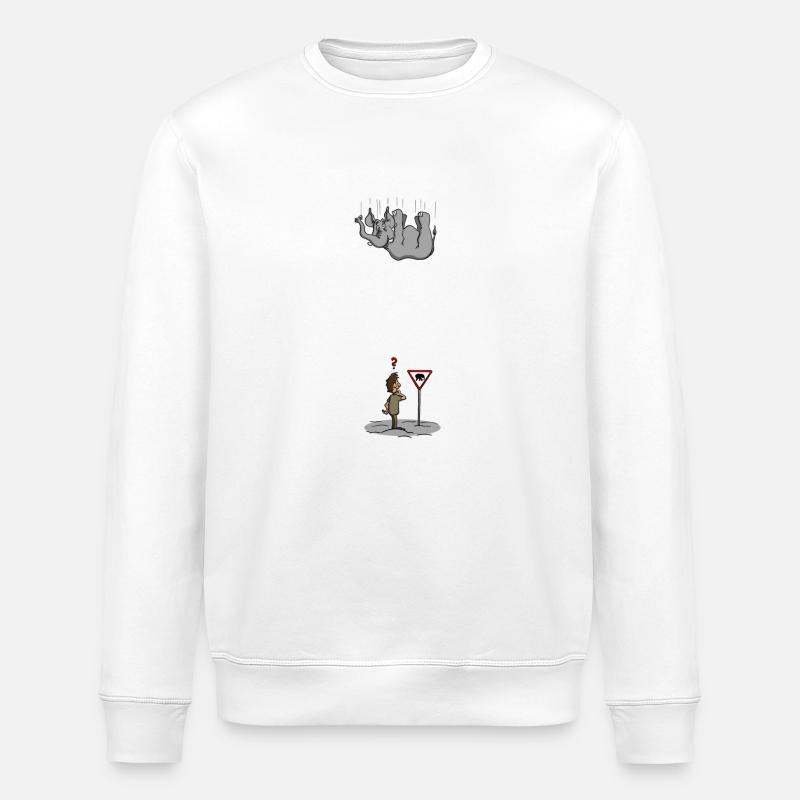 Attention éléphant! - Sweat bio ROLLER Stanley/Stella Unisexe - blanc