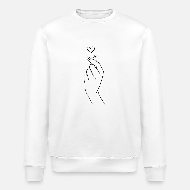 Hand ergreift Herz - Stanley/Stella Unisex Bio-Sweatshirt ROLLER - Weiß