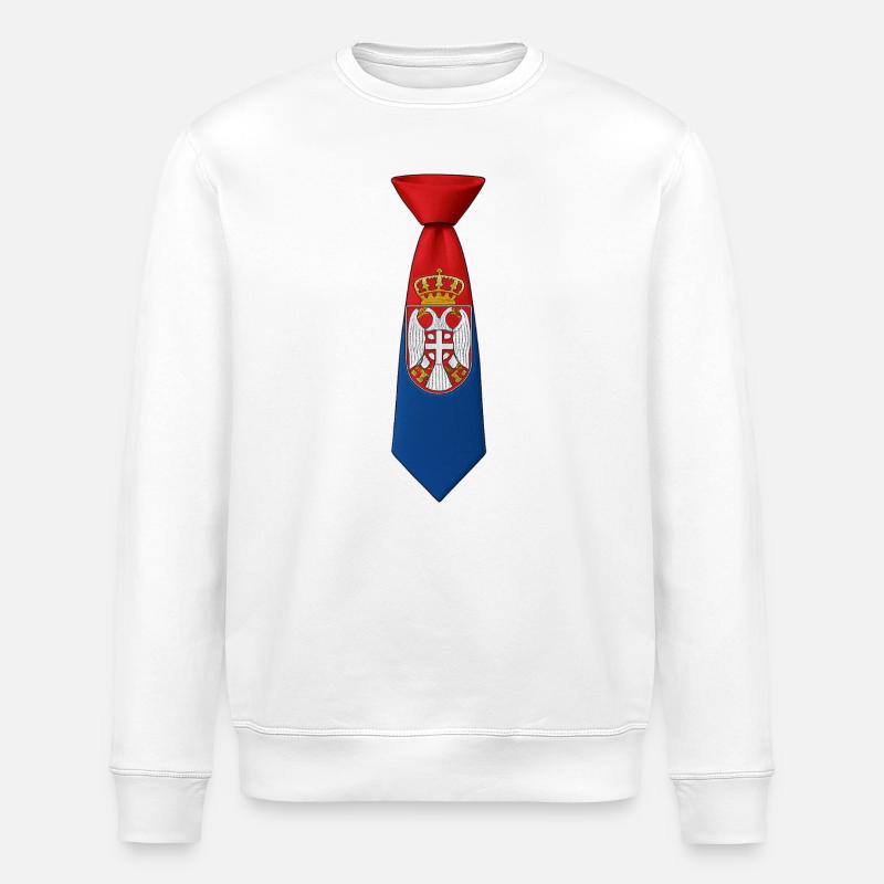 Cravate Serbie – Conception du drapeau - Sweat bio ROLLER Stanley/Stella Unisexe - blanc