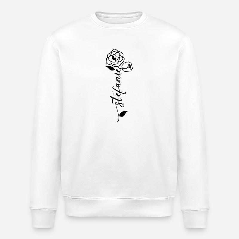 Stefanie Nom Prénom Fleur - Sweat bio ROLLER Stanley/Stella Unisexe - blanc