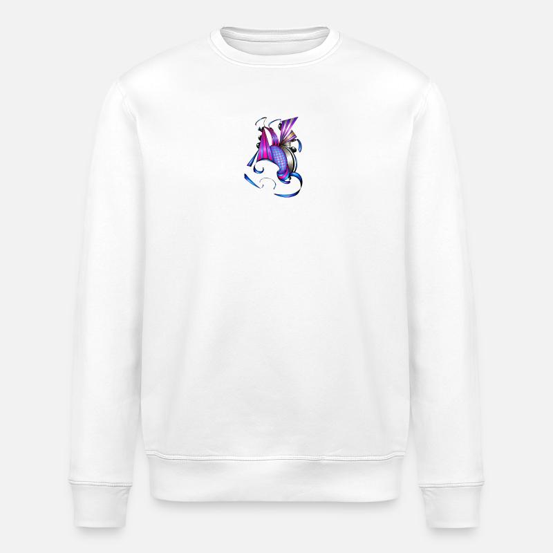 Farbige Spiral- und Fächerkunst - Stanley/Stella Unisex Bio-Sweatshirt ROLLER - Weiß