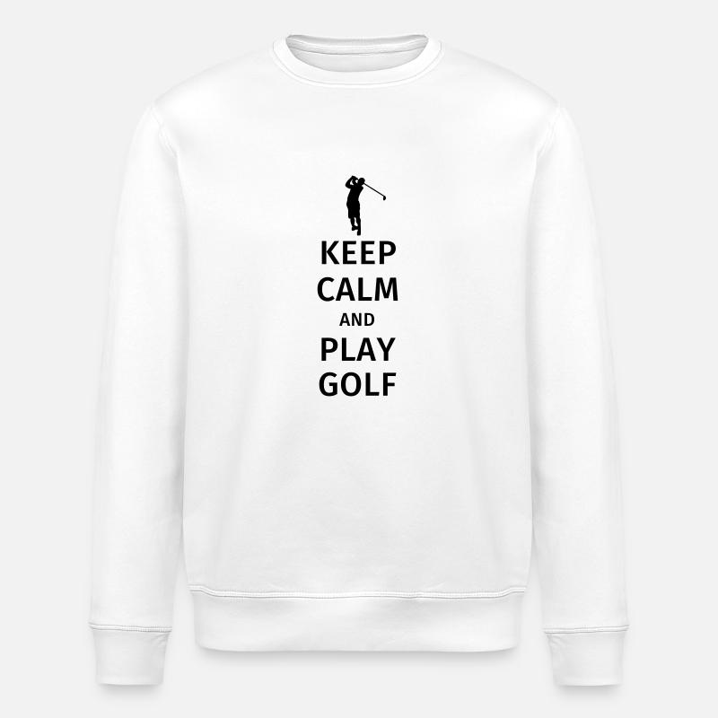 Keep Calm and Play Golf - Stanley/Stella økologisk unisex-sweatshirt ROLLER - hvid