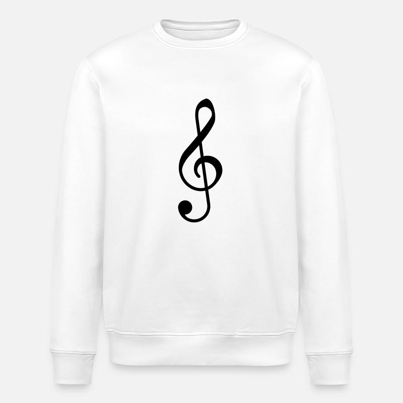 Violin Clef - Clef - Stanley/Stella ROLLER Unisex Organic Sweatshirt - white