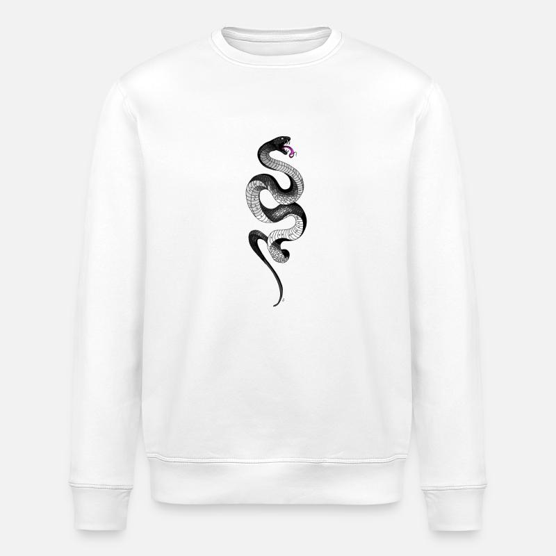Serpent noir - Sweat bio ROLLER Stanley/Stella Unisexe - blanc