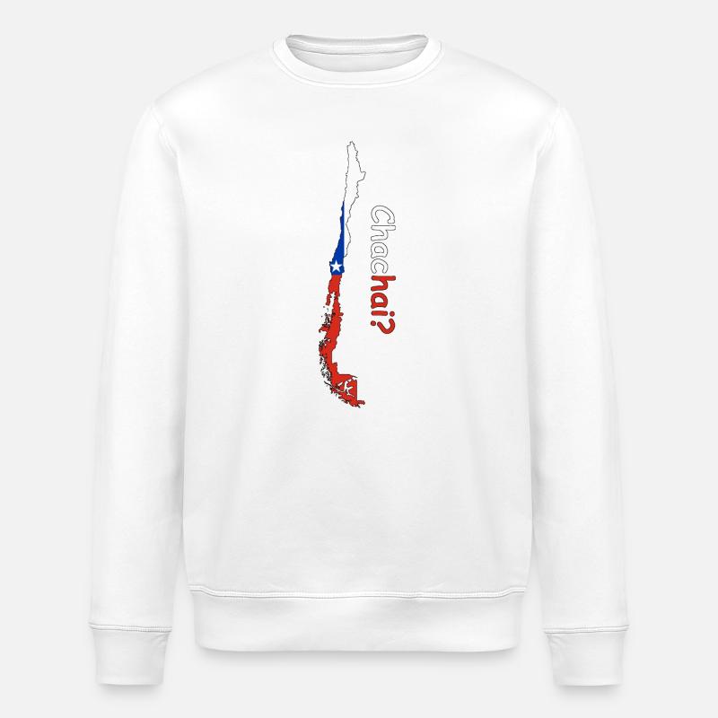 Chile Silhouette Flagge - Stanley/Stella Unisex Bio-Sweatshirt ROLLER - Weiß