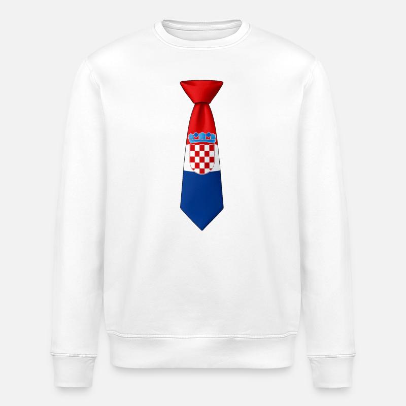 Croatia Tie – Flaggendesign - Stanley/Stella Unisex Bio-Sweatshirt ROLLER - Weiß