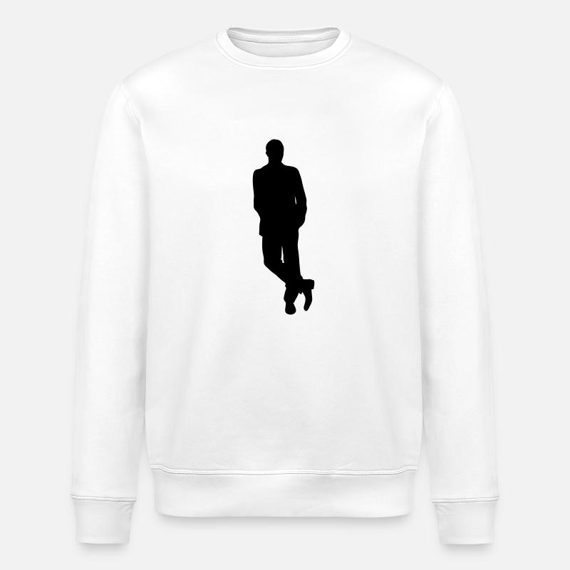 Mann Körper Silhouette Vektor-Design - Stanley/Stella Unisex Bio-Sweatshirt ROLLER - Weiß