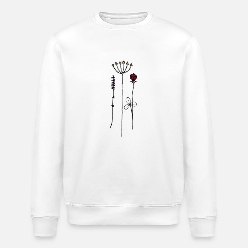 Trio Blumen - Stanley/Stella Unisex Bio-Sweatshirt ROLLER - Weiß