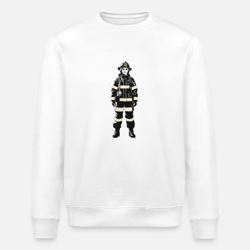 Pompier - Métier Design Sticker - Sweat bio ROLLER Stanley/Stella Unisexe - blanc