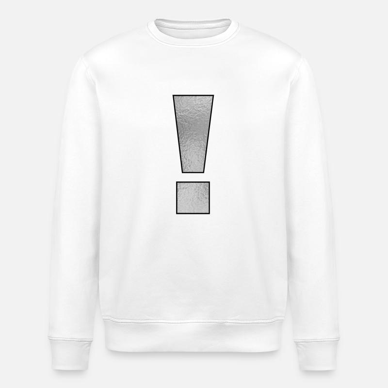 Point d’exclamation de ponctuation ! Argent - Sweat bio ROLLER Stanley/Stella Unisexe - blanc