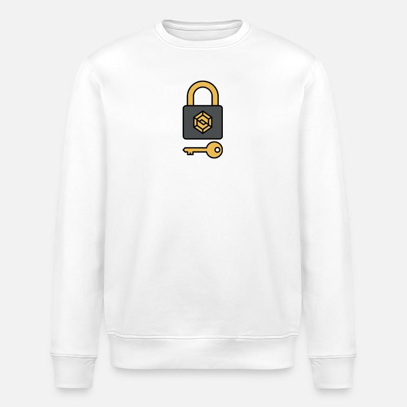 Crypto Security | Lock & Key Symbol - Stanley/Stella ROLLER Unisex Organic Sweatshirt - white