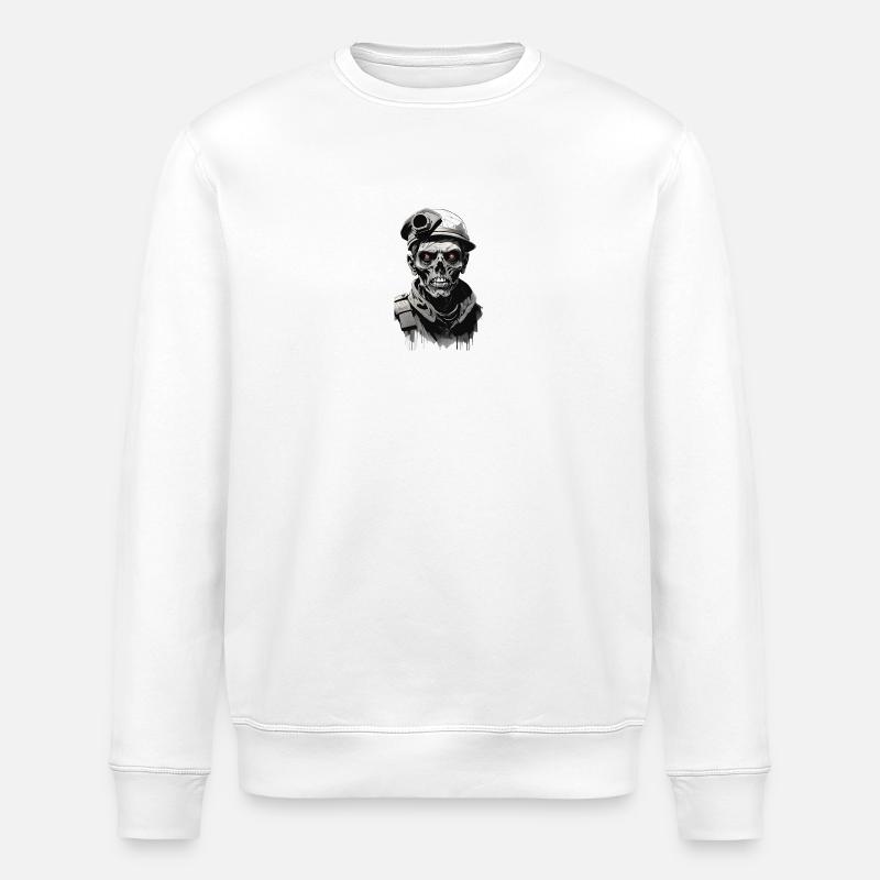 Zombie Soldier - Stanley/Stella ROLLER Unisex Organic Sweatshirt - white
