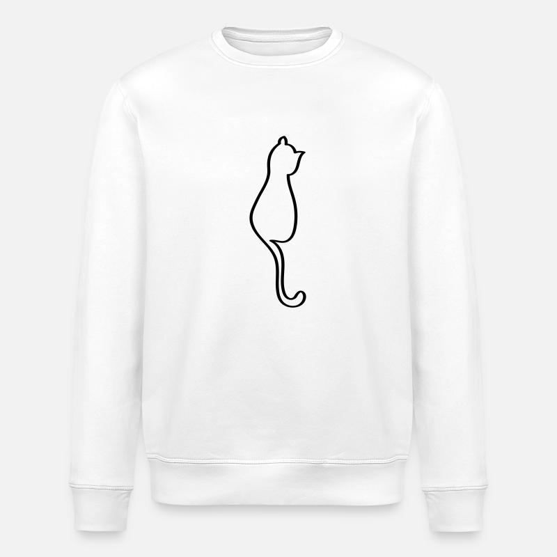 Cat - Stanley/Stella ROLLER Unisex Organic Sweatshirt - white