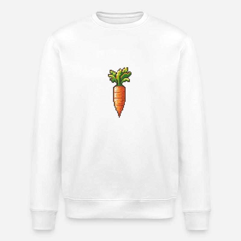 Carrot Pixel Gamer - Stanley/Stella ROLLER Unisex Organic Sweatshirt - white