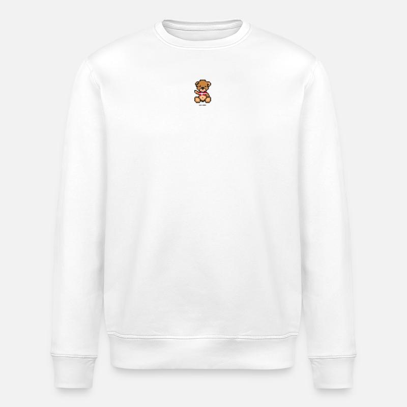 Pixel MiniBär Dänemark - Stanley/Stella Unisex Bio-Sweatshirt ROLLER - Weiß